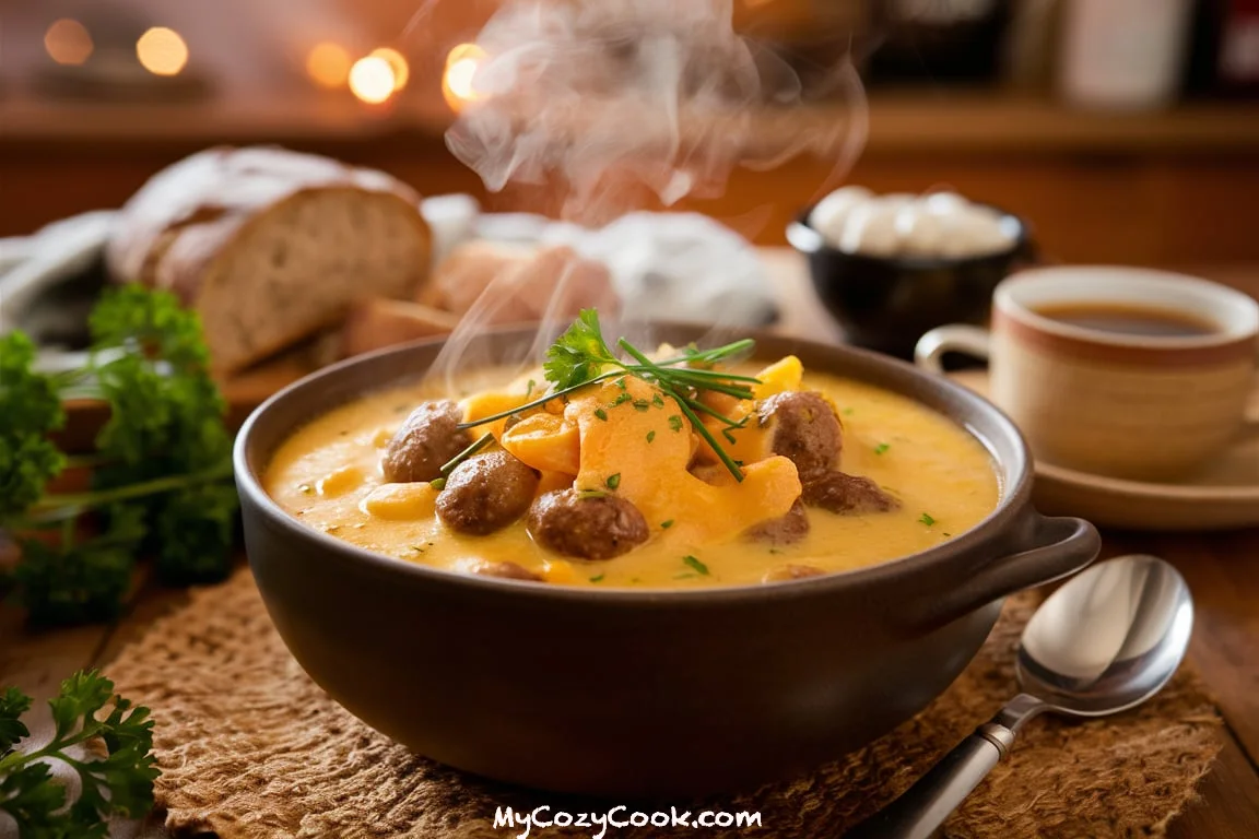 Cheesy Hamburger Potato Soup