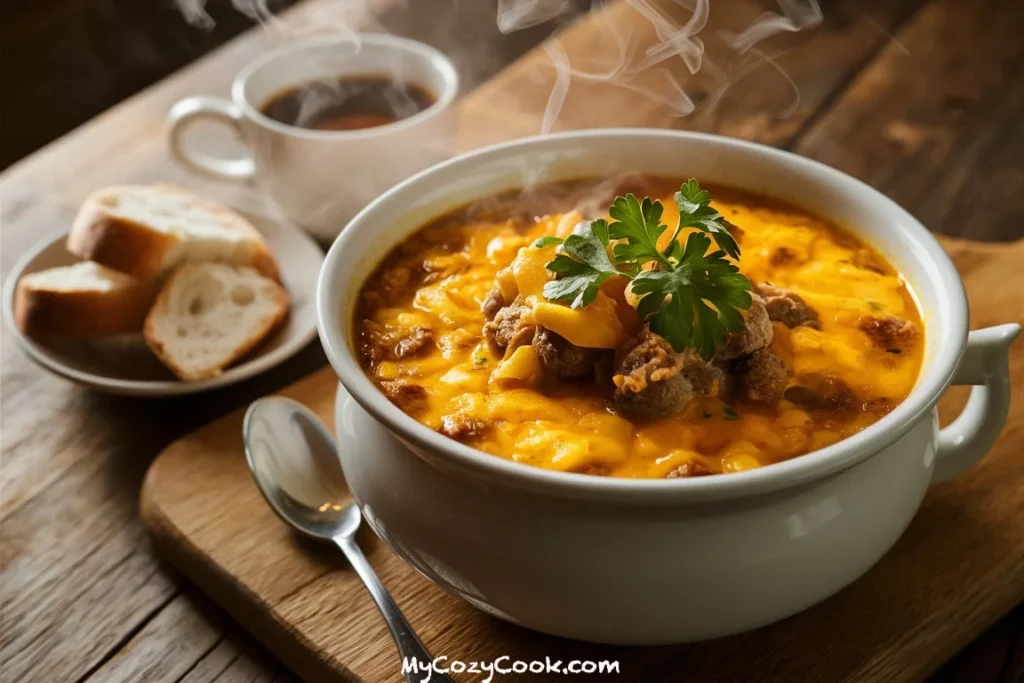 Cheesy Hamburger Potato Soup