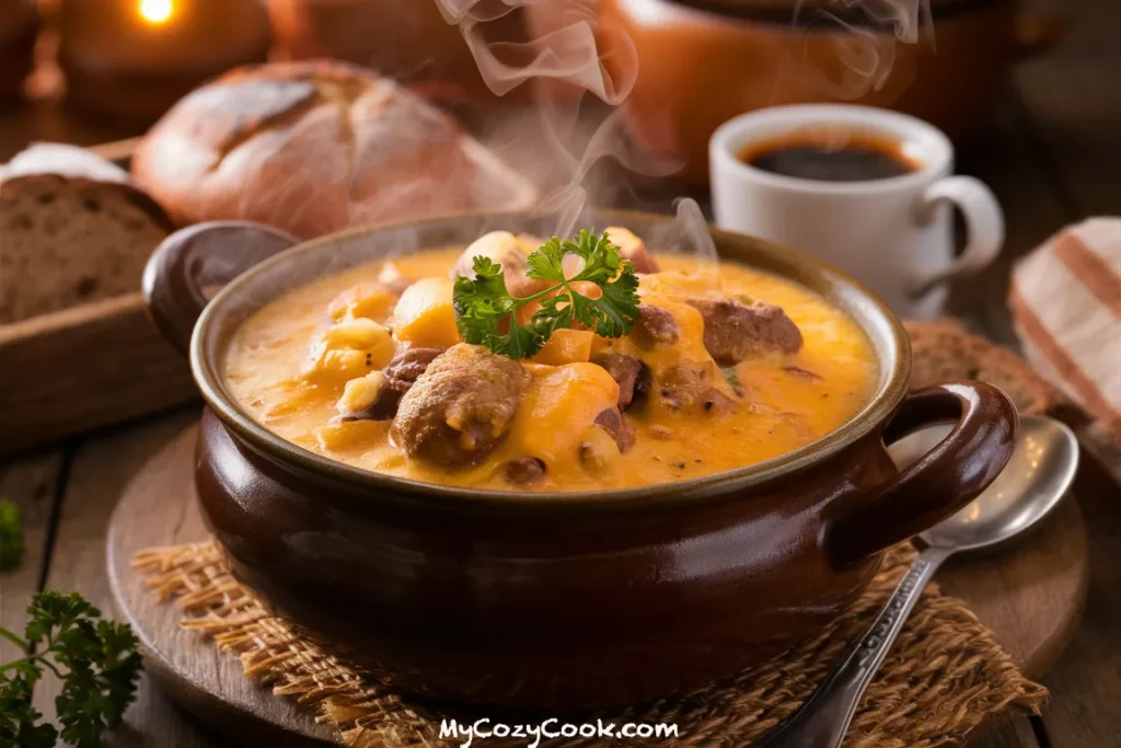 Cheesy Hamburger Potato Soup