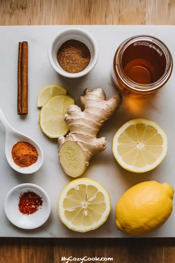 Ingredients for Cinnamon Sore Throat Tea