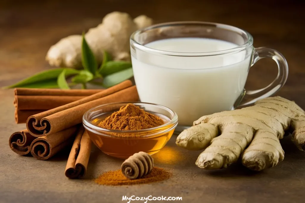 Ingredients for Creamy Cinnamon Comfort Tea