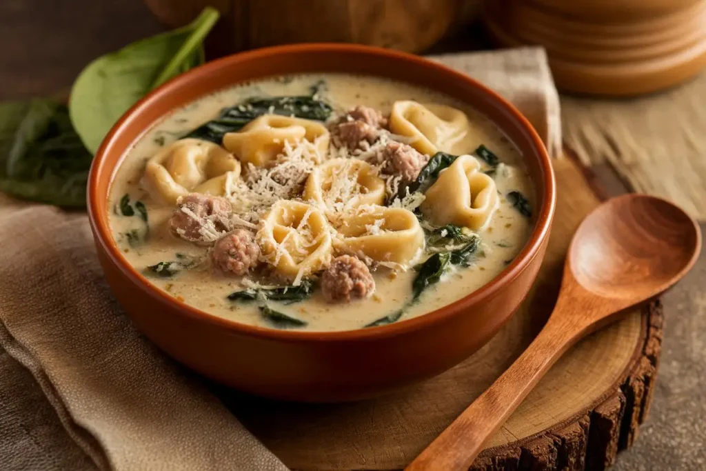 sausage spinach tortellini soup