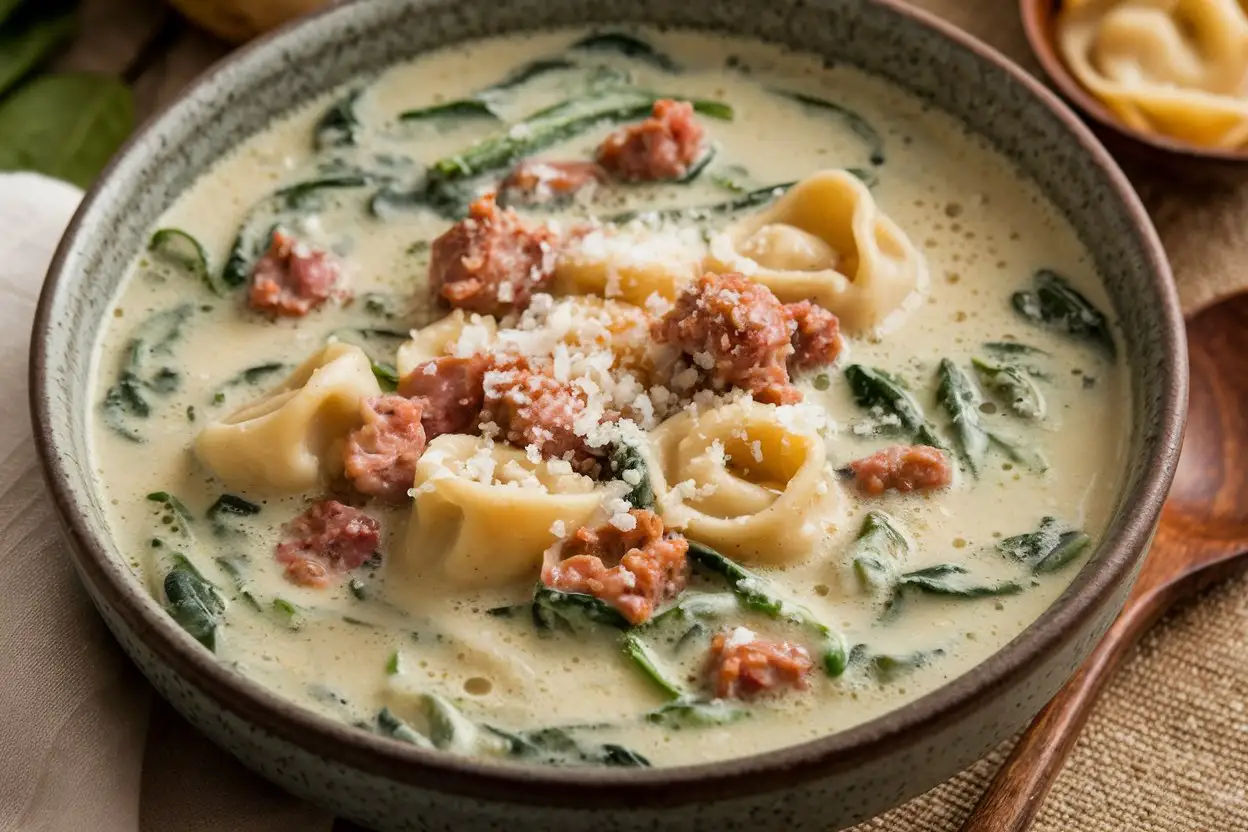 sausage spinach tortellini soup