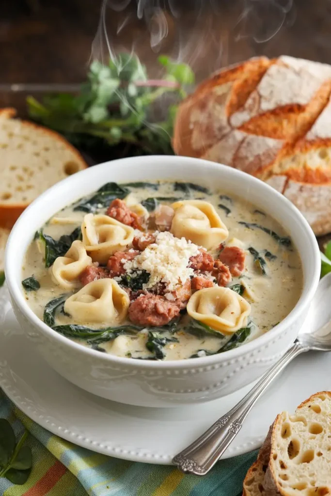 sausage spinach tortellini soup