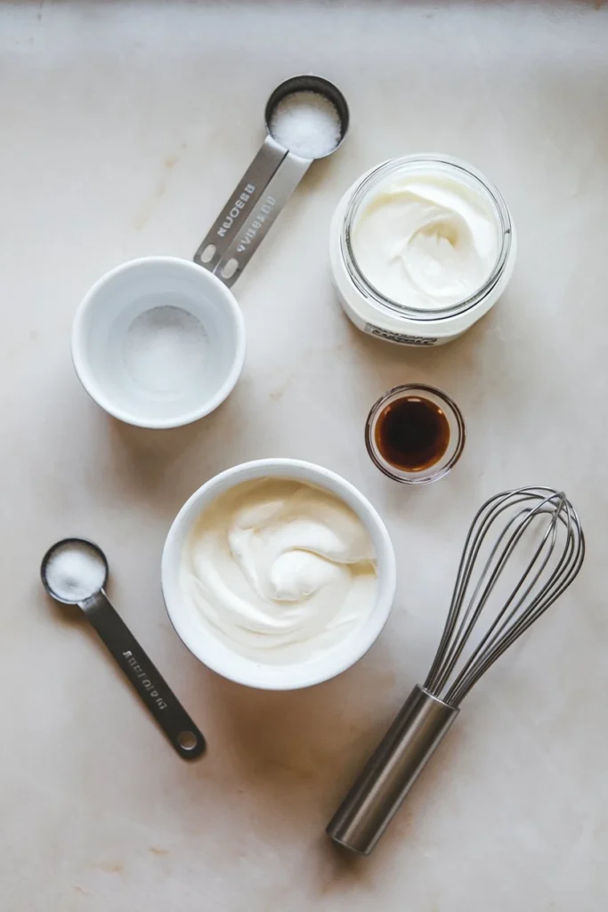 ingredients for sugar free whipped cream