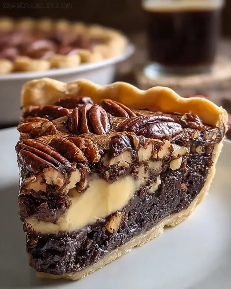 Decadent Brownie Pecan Pie Slice