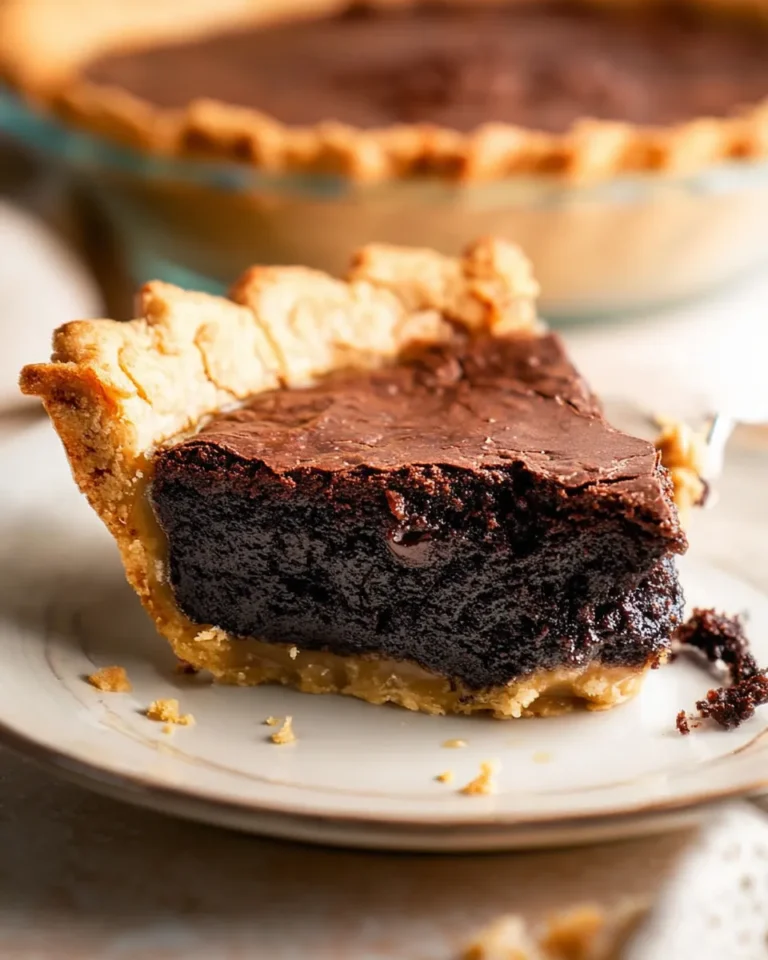 Decadent Caramel Brownie Pie Slice
