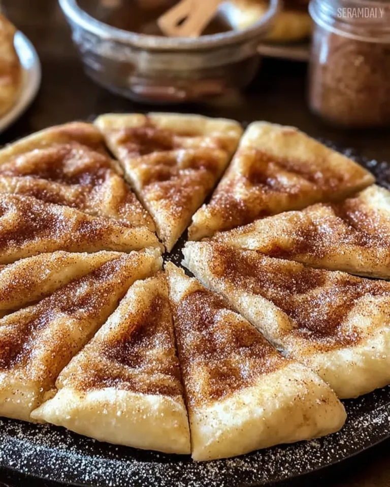 Cinnamon Sugar Pizza Freshly Baked