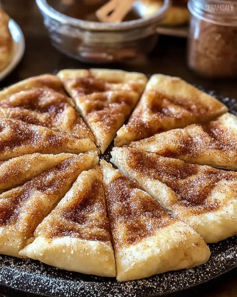 Cinnamon Sugar Pizza Freshly Baked