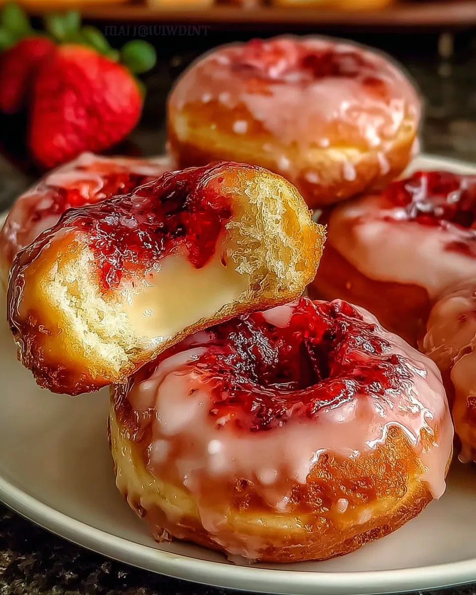 Strawberry Cheesecake Stuffed Donuts