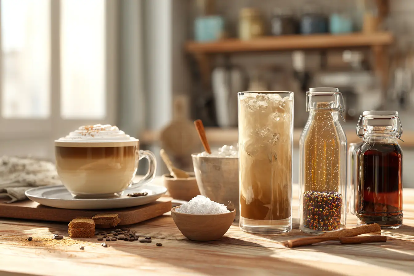 Homemade copycat coffee shop drinks on a cozy kitchen table