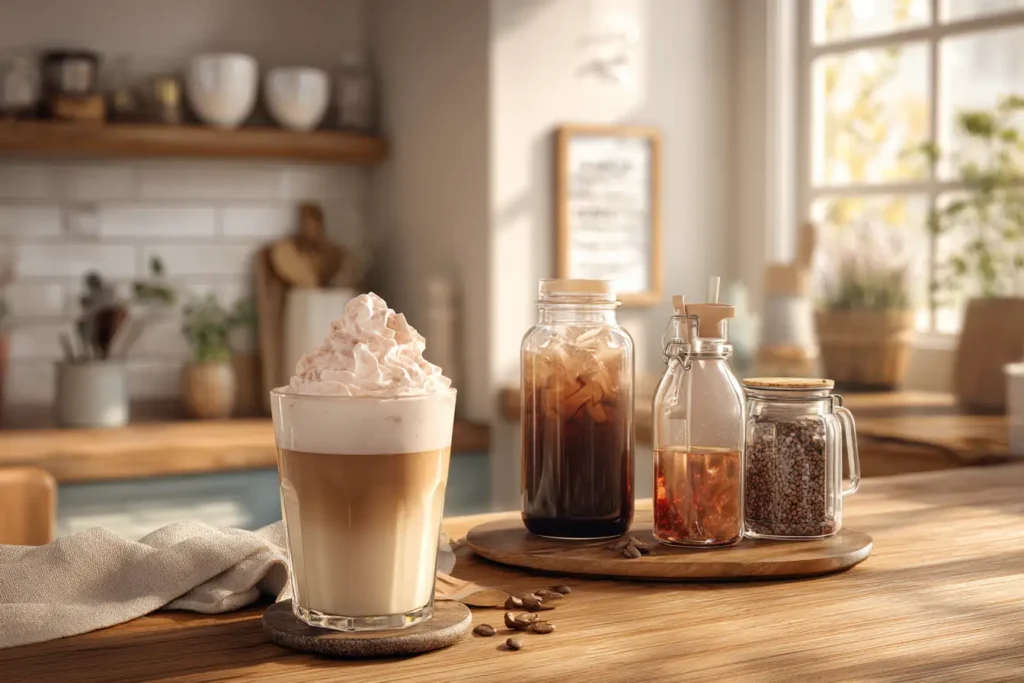 Homemade coffee and fast food copycat meal at home