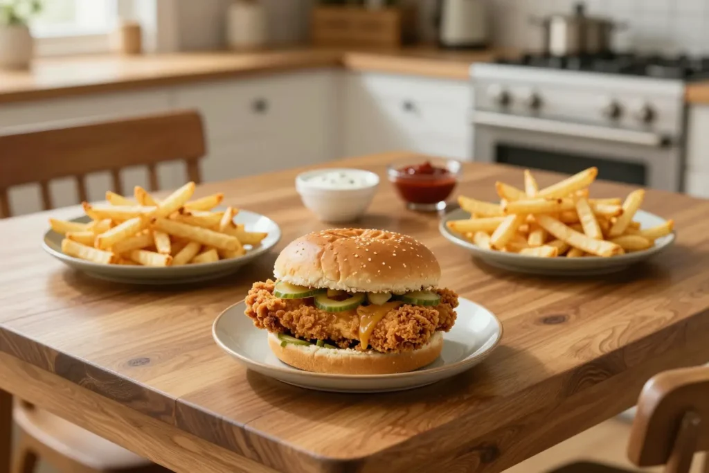 Homemade copycat fast food recipes served on a cozy kitchen table