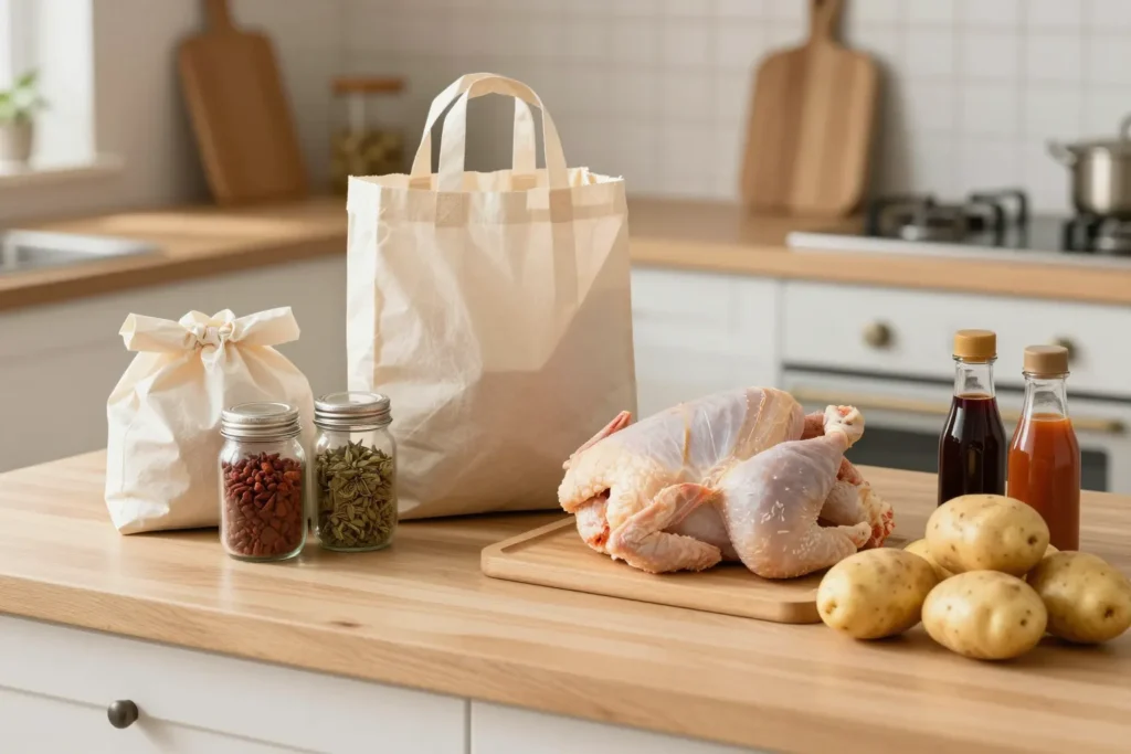 Ingredients for making fast food recipes at home